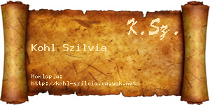 Kohl Szilvia névjegykártya