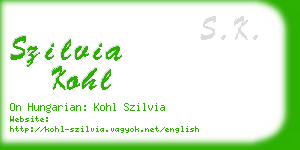 szilvia kohl business card